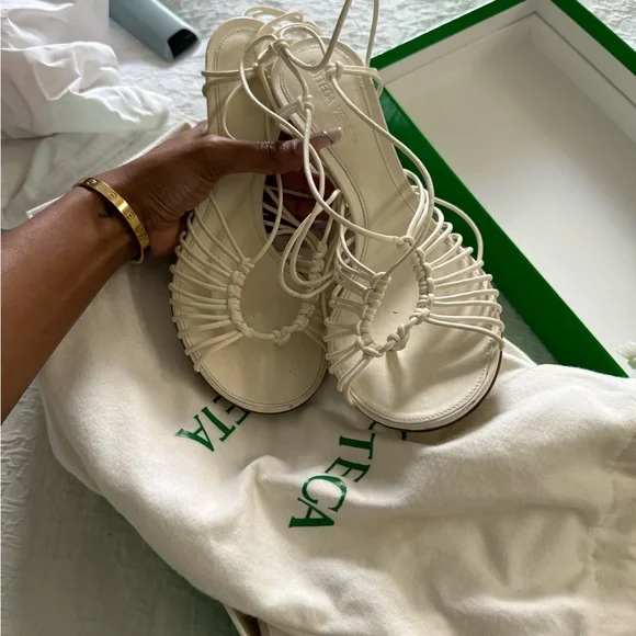 Bottega Veneta Women's White Strappy Sandals - Picture 2 of 5